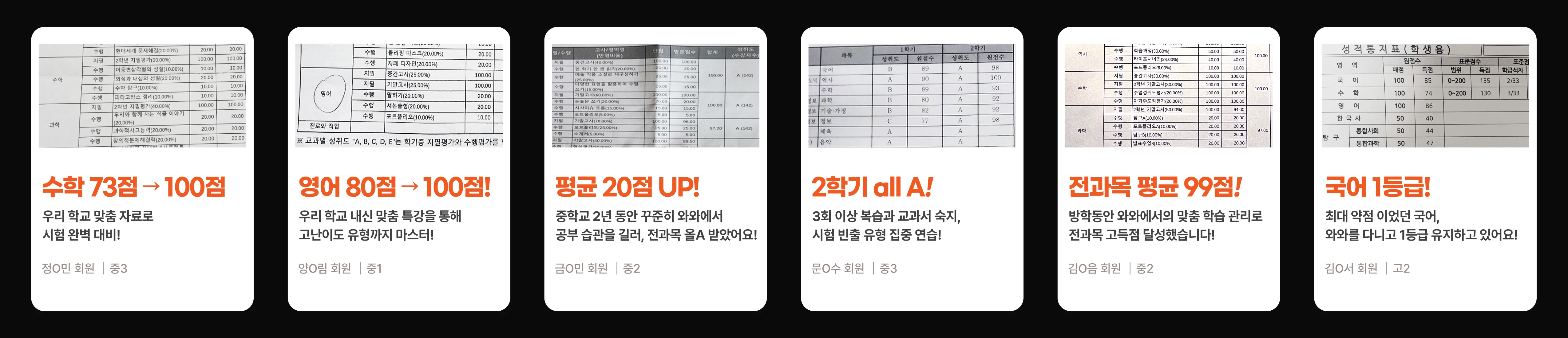 진접 영어학원 스터디톡 실력 향상 인증