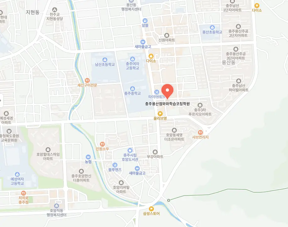 호암동 학원 스터디톡 학원 위치